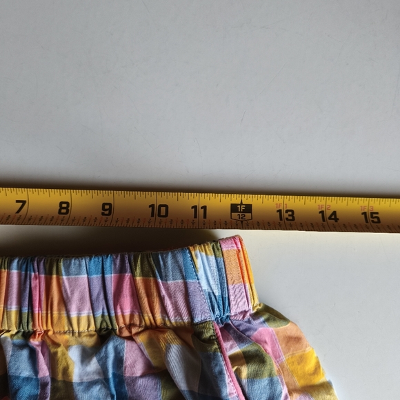 Lands End 100% Cotton Gingham Plaid Elastic Waist Short Cami PJ Set sz XS Pink - Picture 10 of 10